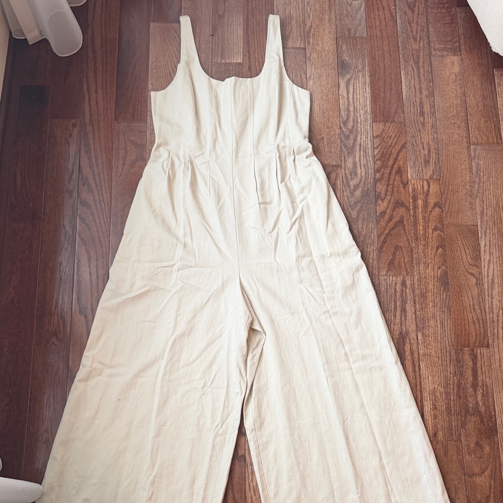 Madewell Wide-Leg Jumpsuit with Pockets in Cream